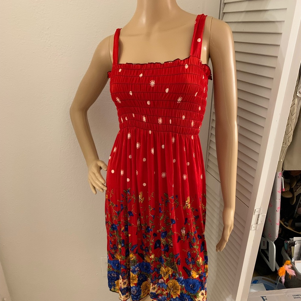 Red short sun dress. Size small/medium. New with tags.